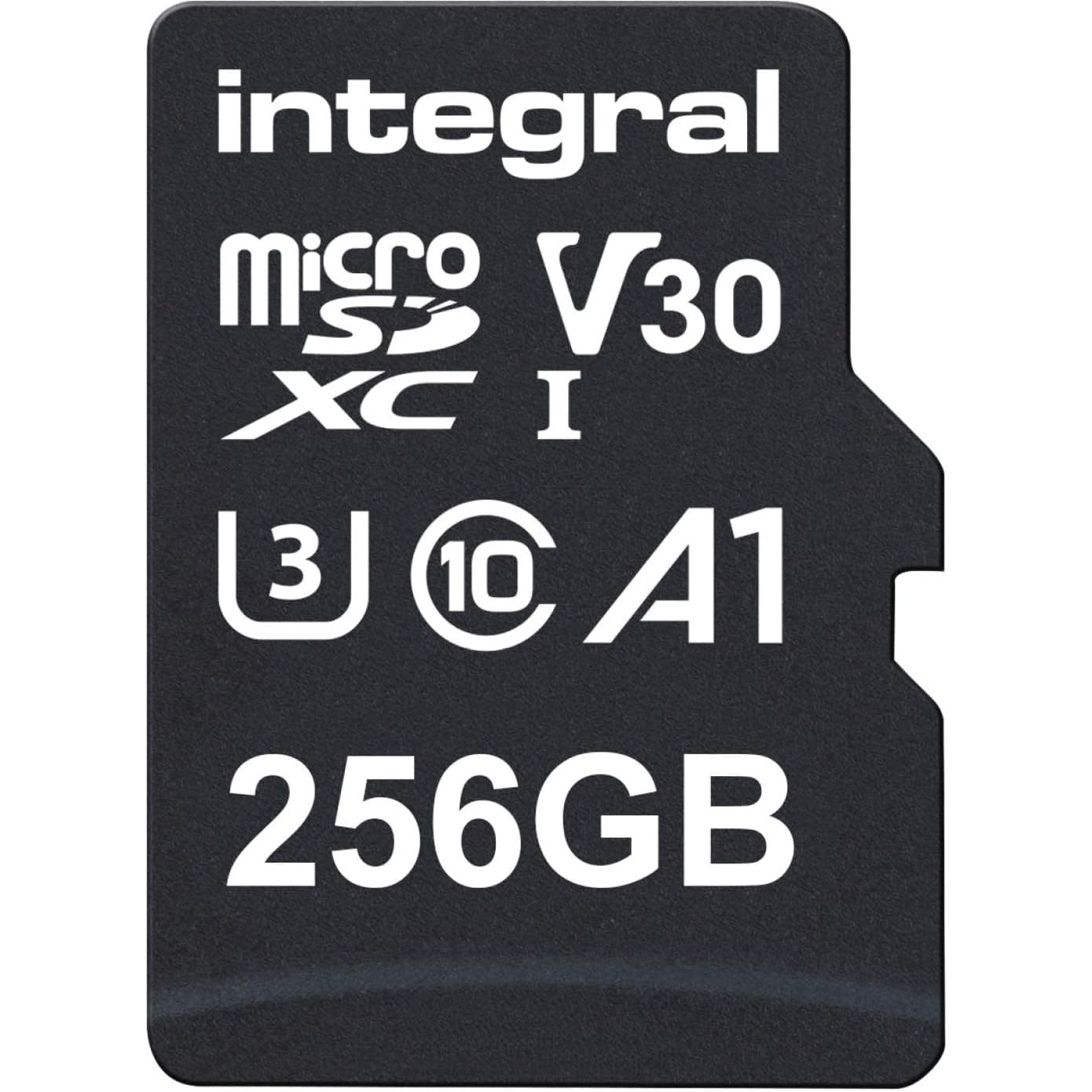 Buy Integral,Integral 256GB Micro SD Card 4K Video Premium High Speed Memory Card SDXC Up to 100MB s Read and 50MB s Write speed V30 C10 U3 UHS-I A1 - Gadcet UK | UK | London | Scotland | Wales| Near Me | Cheap | Pay In 3 | Flash Memory Cards